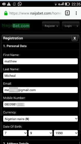 naijabet registration|Registration in NaijaBet .